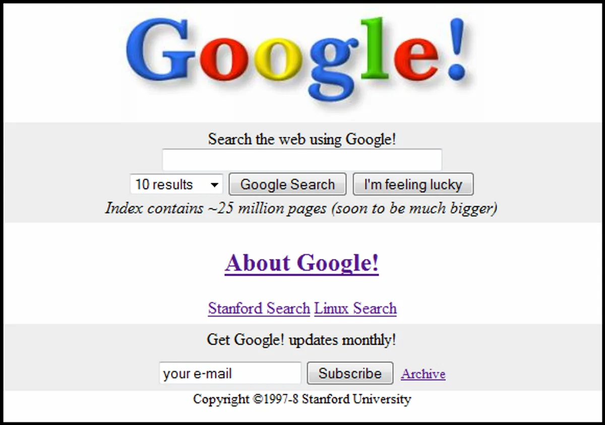 Google from 1998